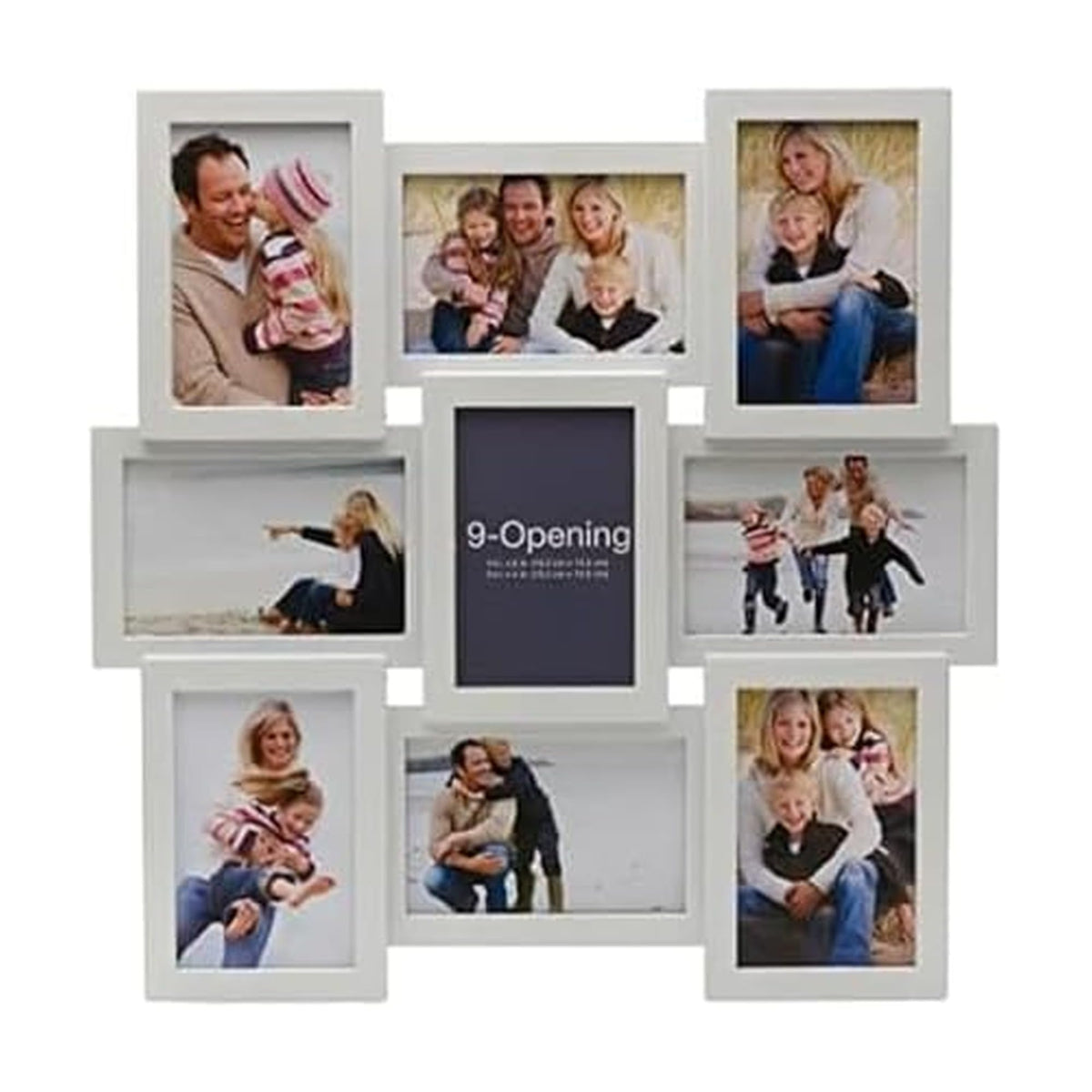 MELANNCO 9-opening white collage frame overview with nine photo slots