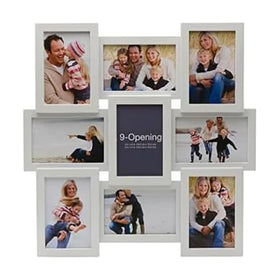 MELANNCO 9-opening white collage frame overview with nine photo slots