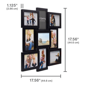 Melannco black plastic frame with glass protects photos from dust and fading