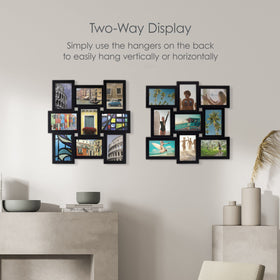 Melannco frame supports horizontal and vertical hanging for versatile wall layouts