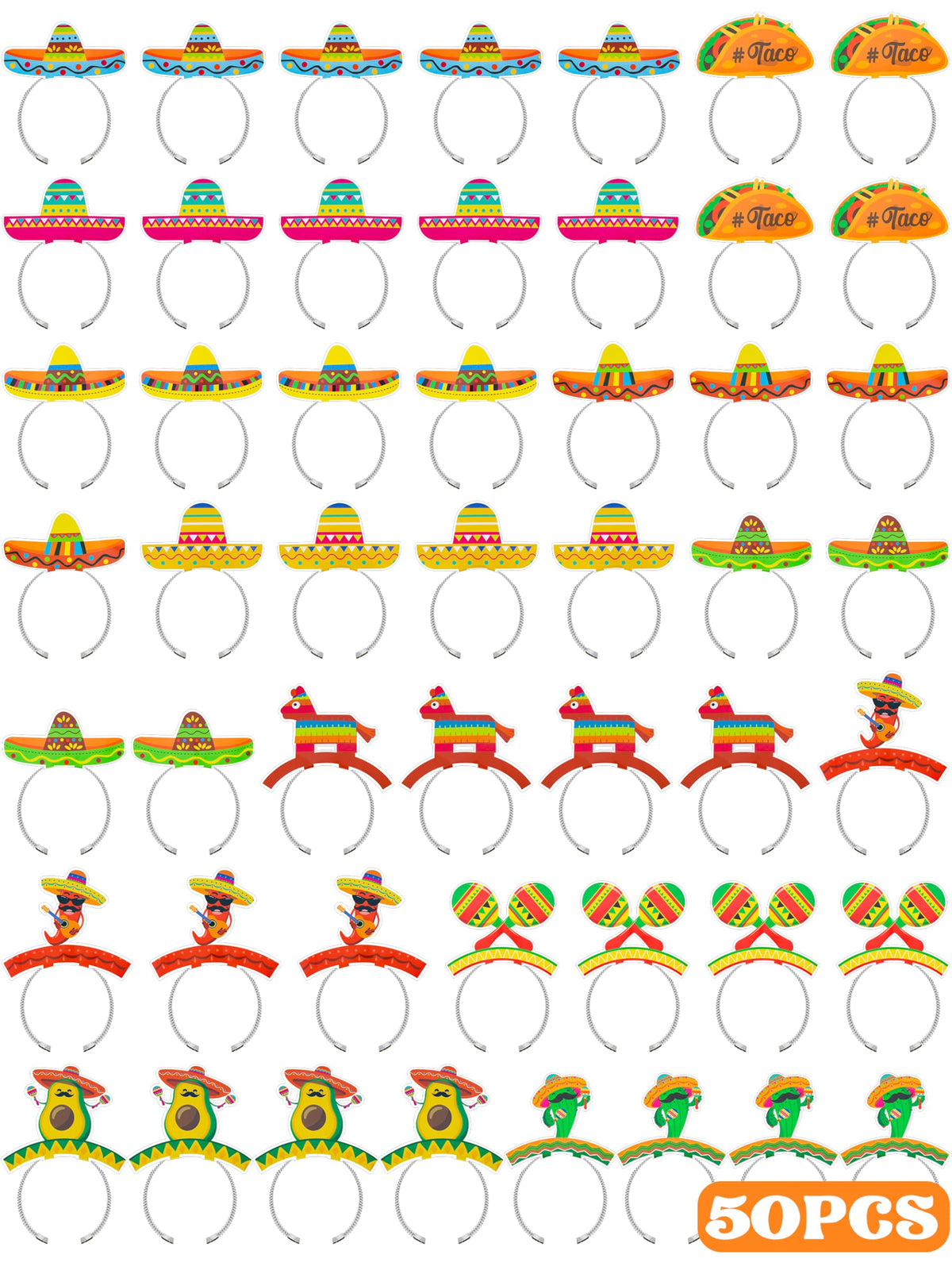 Melisheer Cinco de Mayo headband sombrero design, ideal for festive photos and party favors.