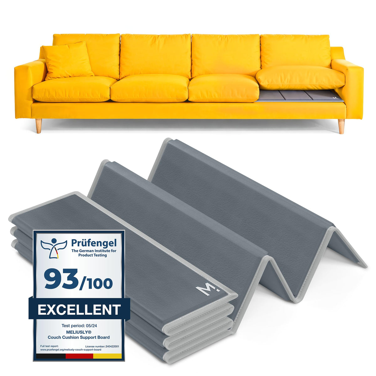 Meliusly couch cushion support board installed under cushions for firmer seating