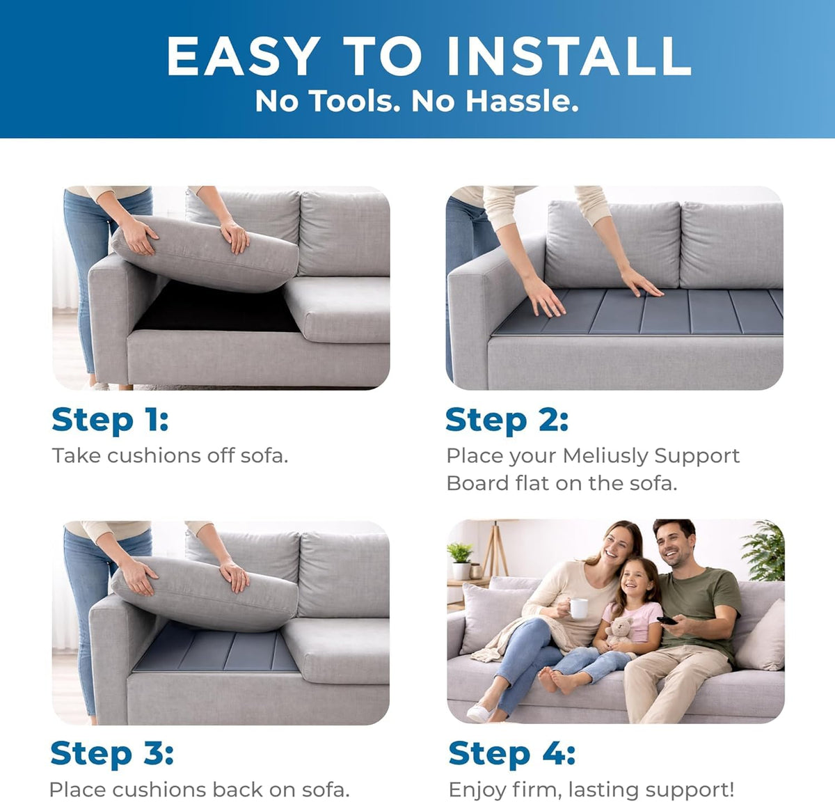 Meliusly hinged slat design lies flat under cushions