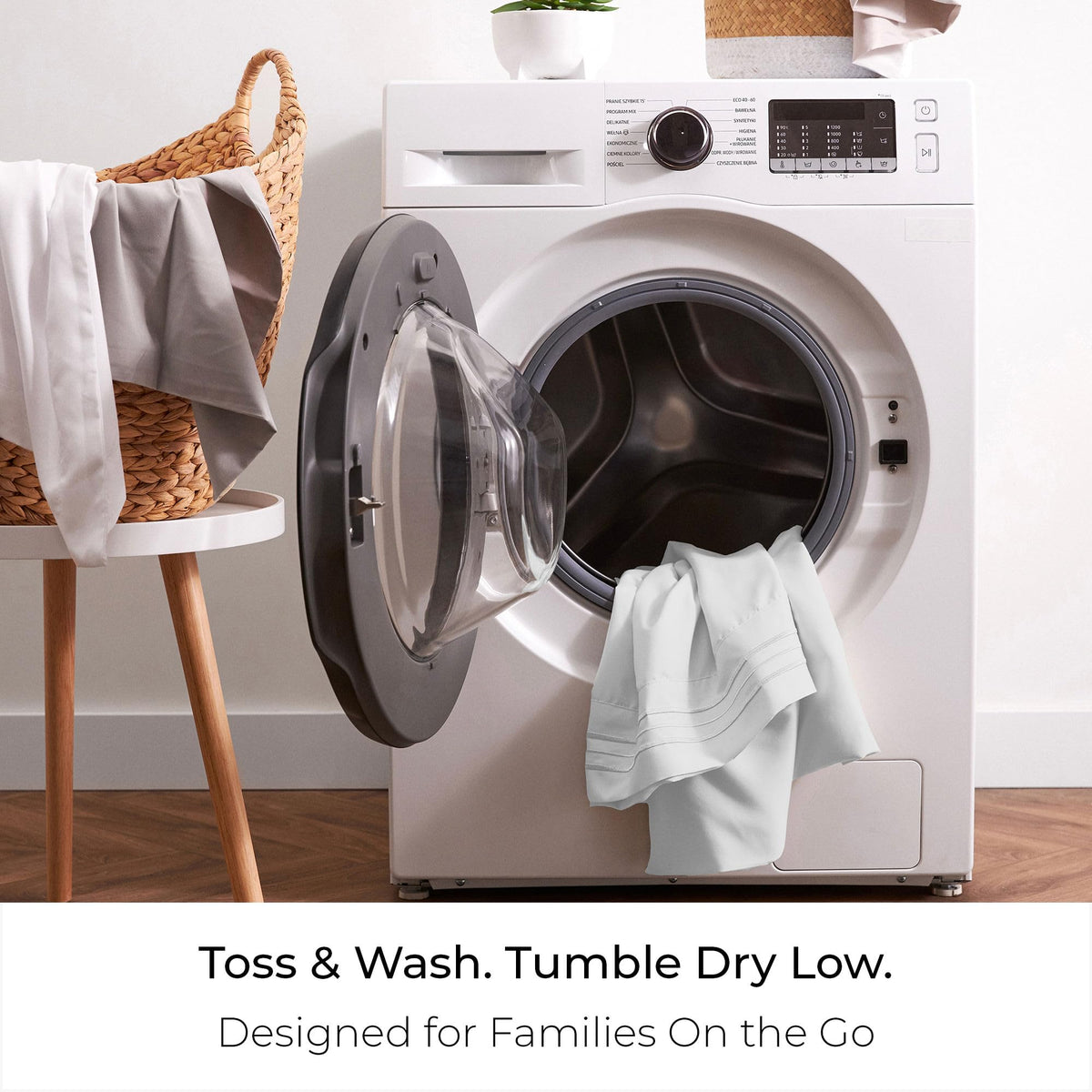 Mellanni bed skirt is easy to care for with machine wash and quick dry.