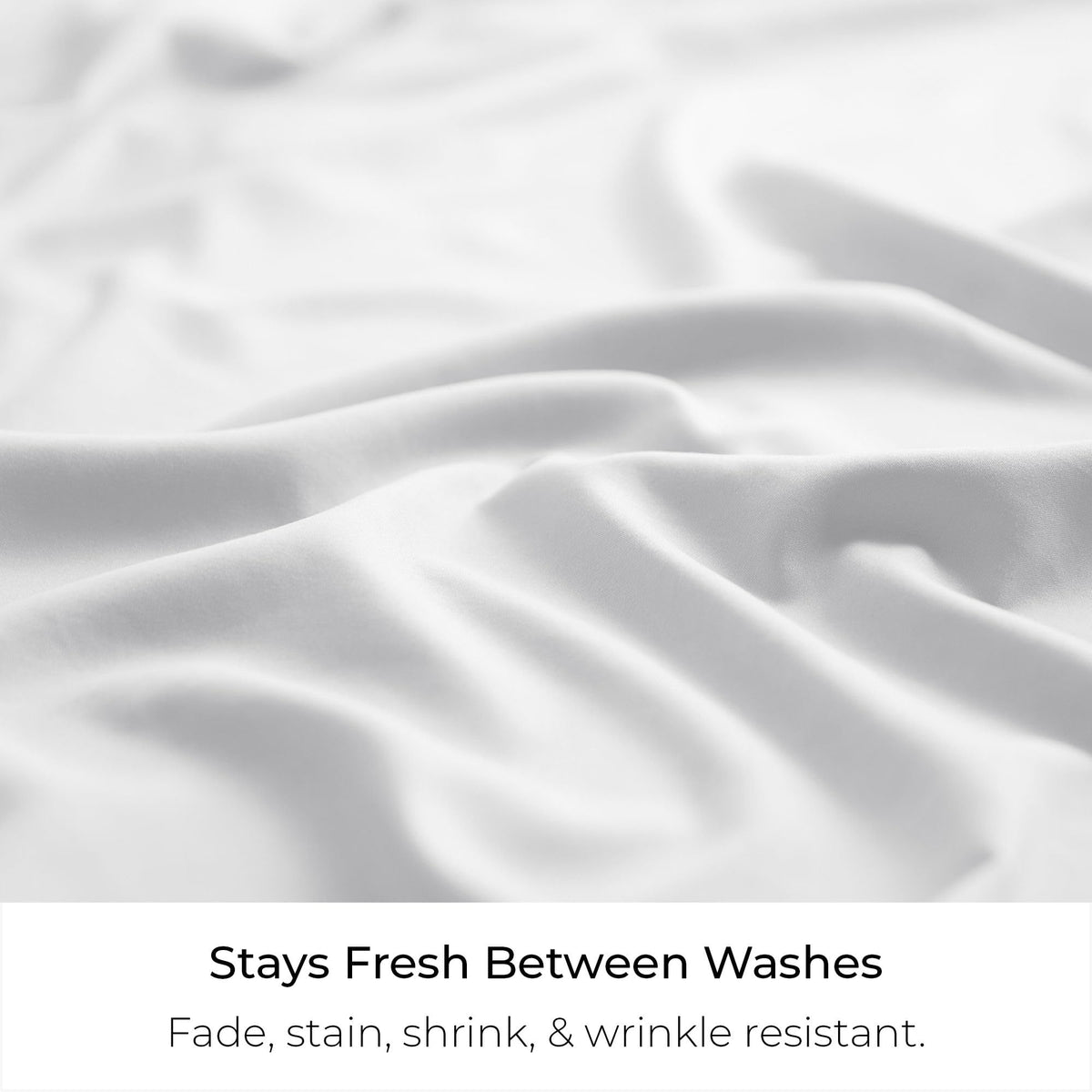 Mellanni bed skirt wrinkle-resistant fabric keeps bedding neat and fresh.