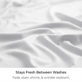 Mellanni bed skirt wrinkle-resistant fabric keeps bedding neat and fresh.