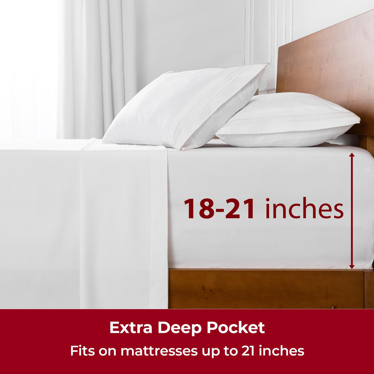 Mellanni deep-pocket fit prevents sheet lift on tall mattresses