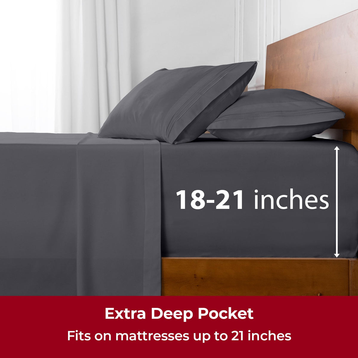 Mellanni wrinkle resistance close-up shows easy laundry maintenance.