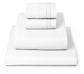 Mellanni Full Sheets Set folded to show the iconic 4-piece design with premium feel.