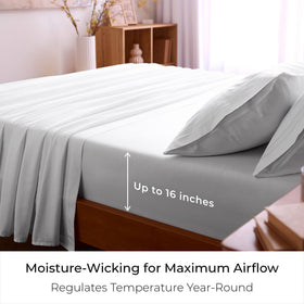 Pillowcases from Mellanni Full Sheets Set showing smooth, comfortable fabric contact.