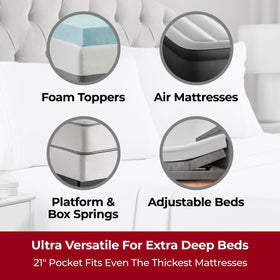 Mellanni king fitted sheet 78x80x21 with deep pockets for secure fit