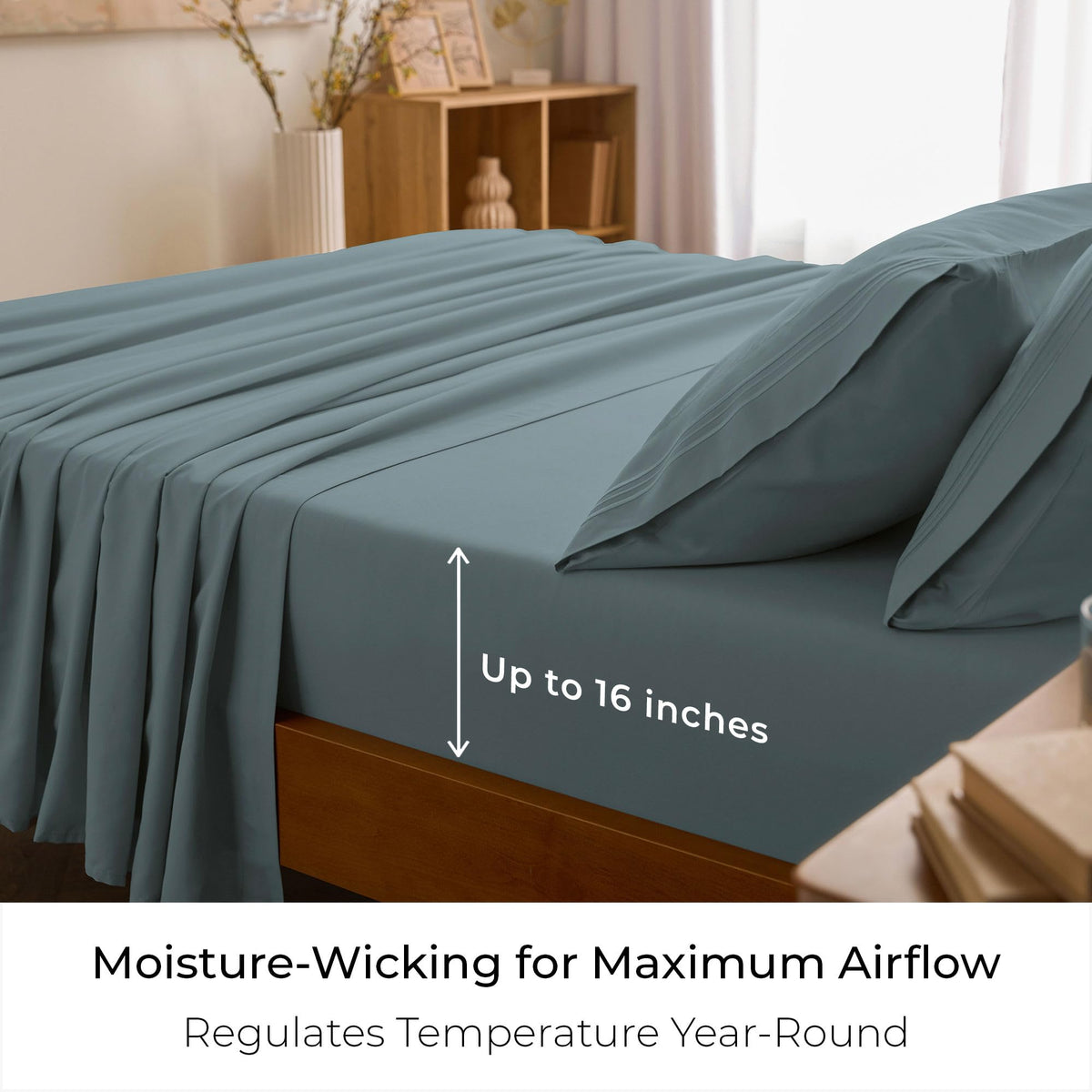 Mellanni King Sheets deep-pocket fit up to 16 inches on a thick mattress