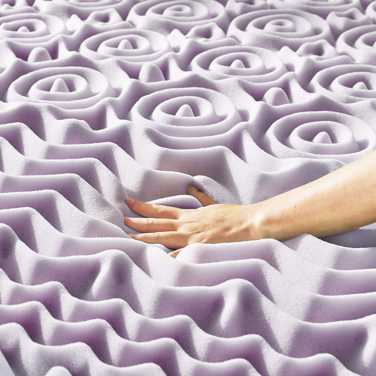 Mellow breathable memory foam topper close up showing airflow.
