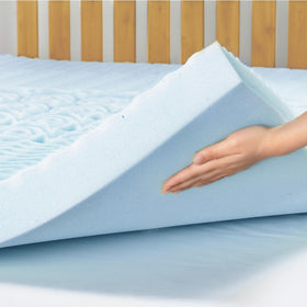 Mellow dorm essentials topper on a mattress ready for setup.