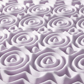 Mellow lavender infused memory foam layer with calming scent.