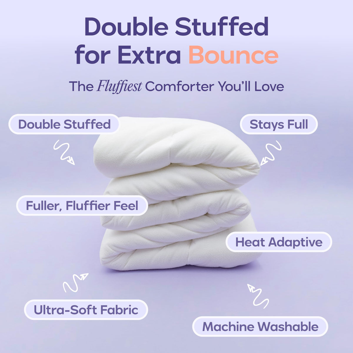 Mellow Marshmellow duvet insert with all-season balance for hot sleepers.