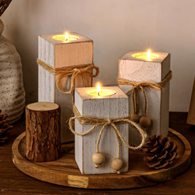 MelonBoat rustic flameless candles 3-pack for cozy farmhouse decor