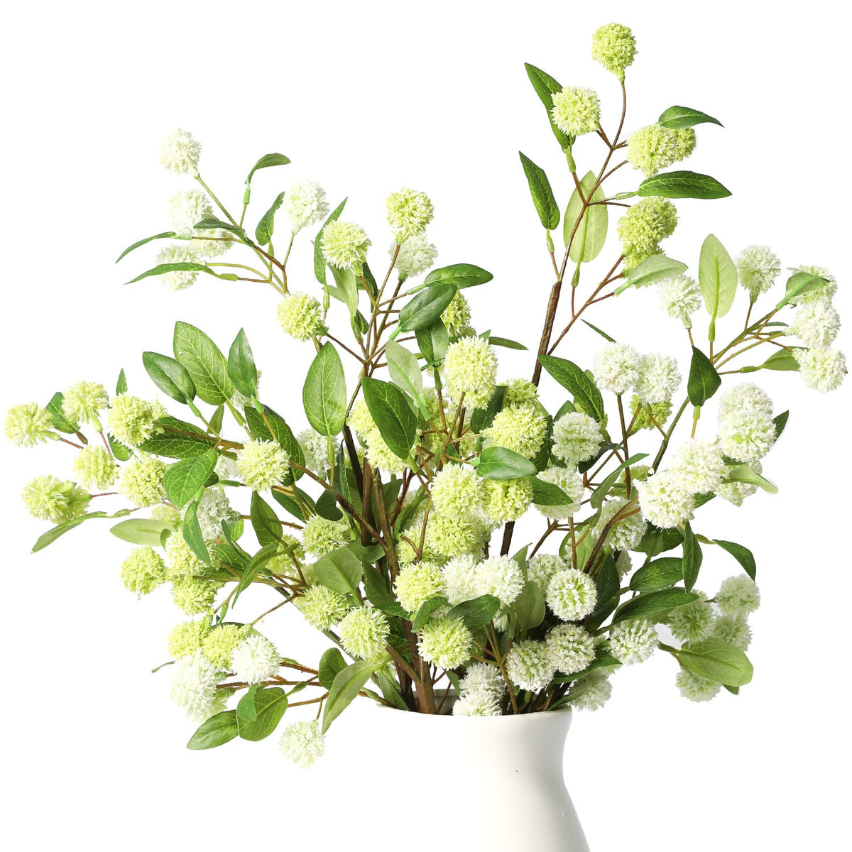 Multiple vase arrangements with Melorca and Guilla artificial stems.