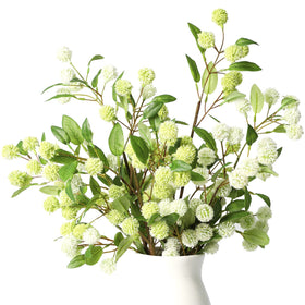 Multiple vase arrangements with Melorca and Guilla artificial stems.