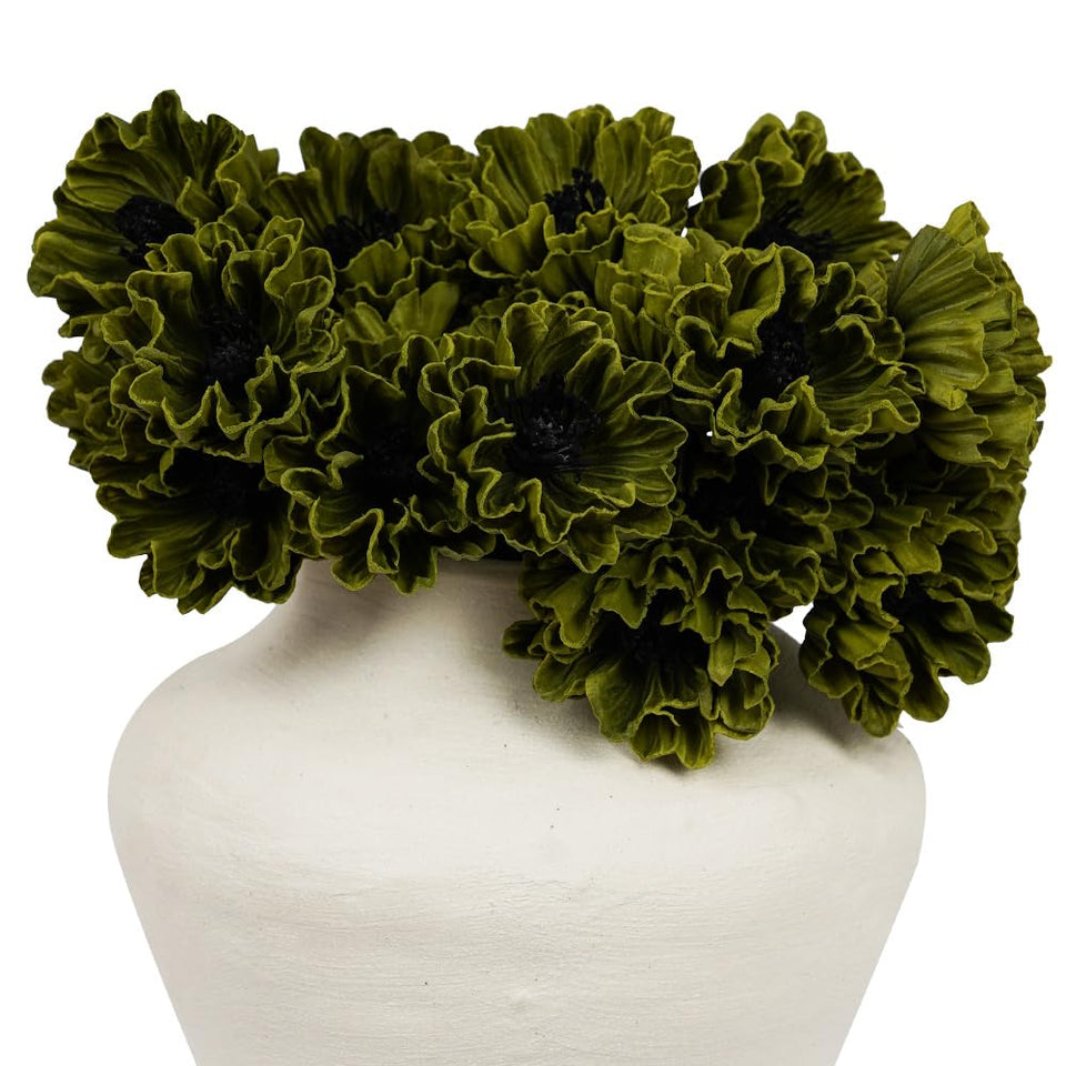 Melorca&Guilla green cornpoppy branch adds lifelike greenery for porch decor.