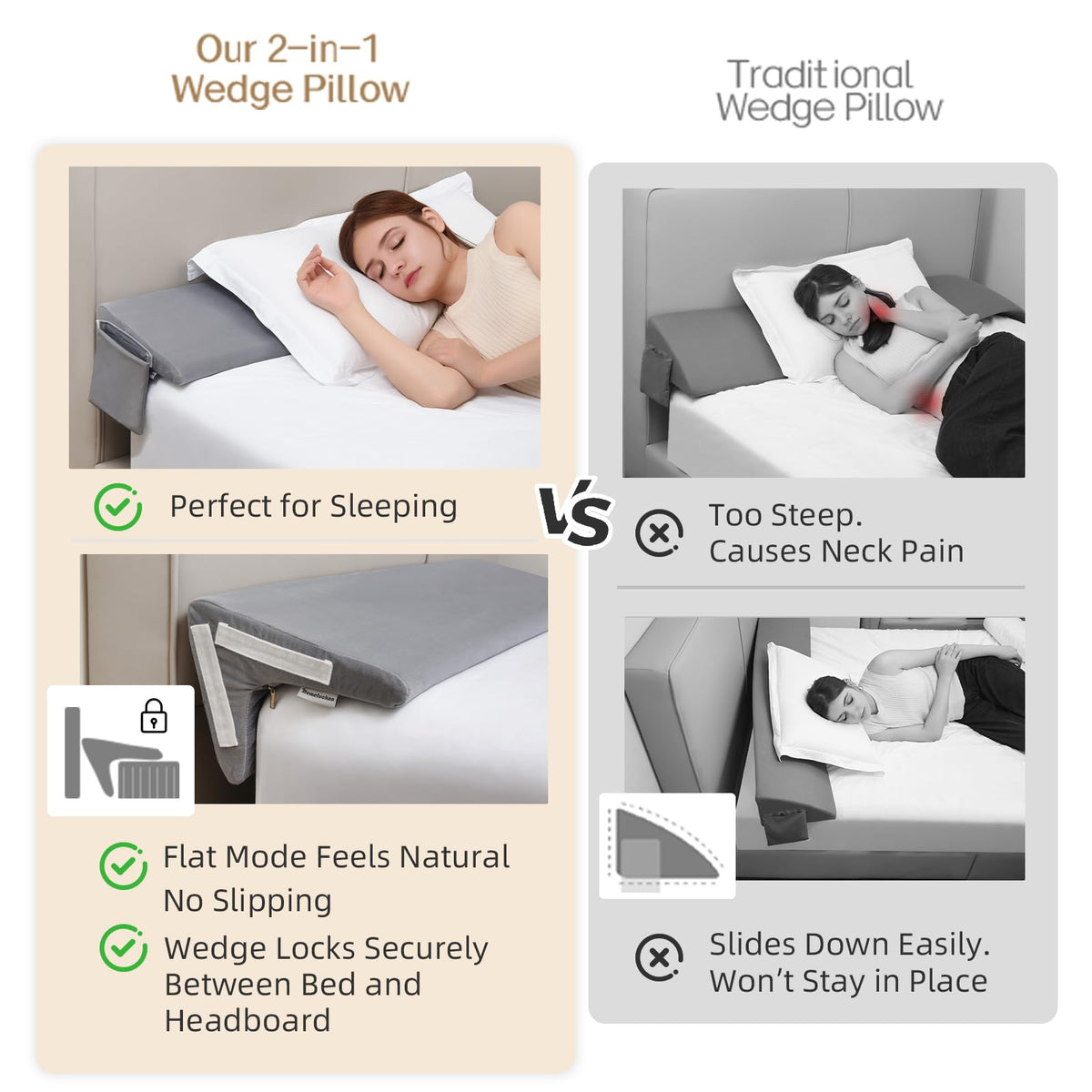 Memeluckon 2-in-1 rotation shows two angles for reading or lounging