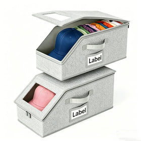 Memfish 2-pack hat storage box with clear window for quick cap visibility.