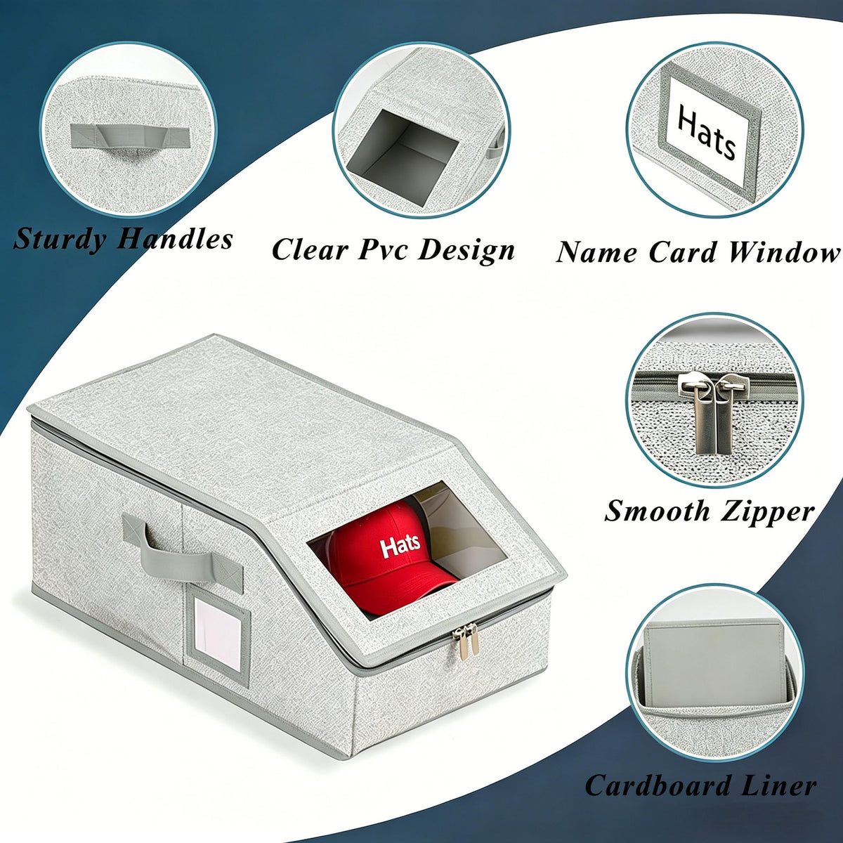 Memfish dustproof hat box fabric protects caps from dust.