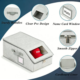 Memfish dustproof hat box fabric protects caps from dust.