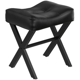 Memobarco multipurpose stool suits vanity, closet, or bedroom seating with elegant black finish.