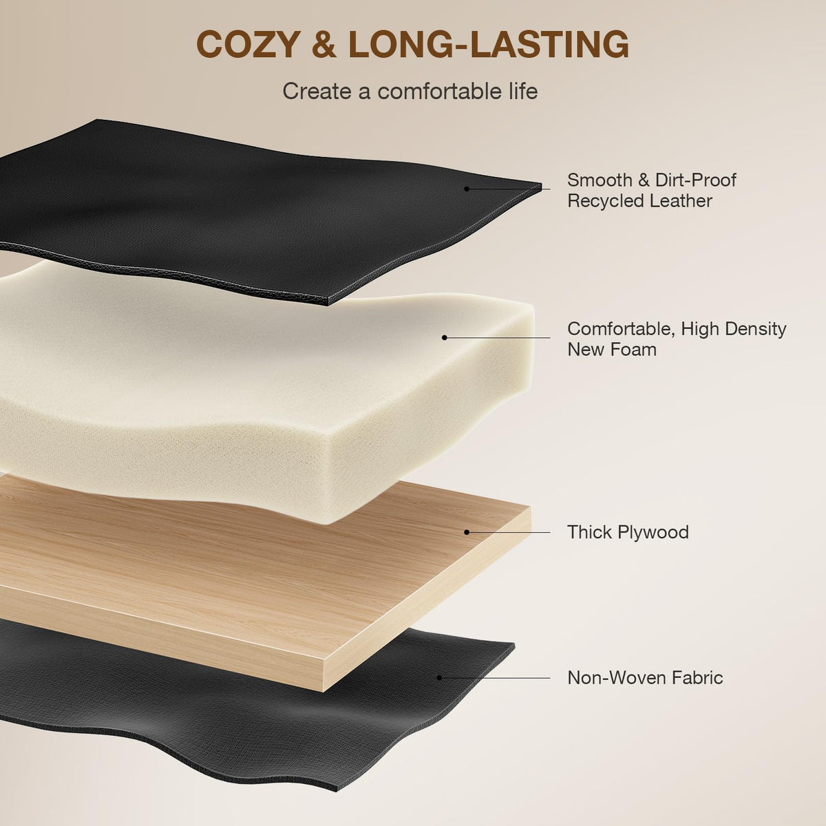 Memobarco 18-inch stool wooden base visible, offering stability for daily grooming.