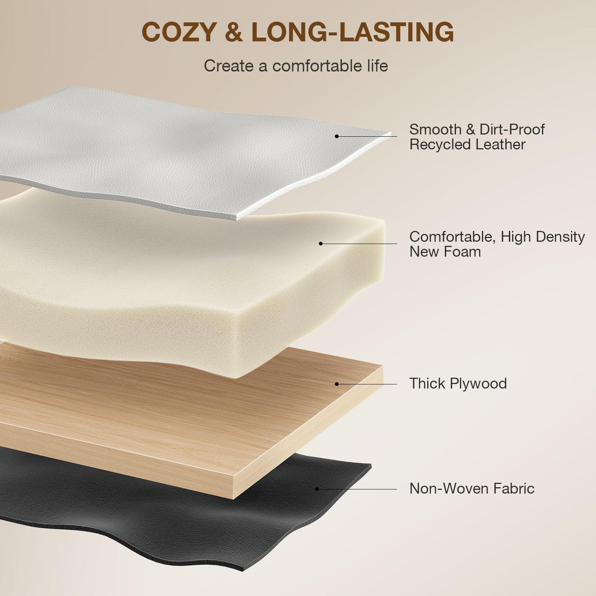 Memobarco white vanity stool with premium wood base for elegant spaces.