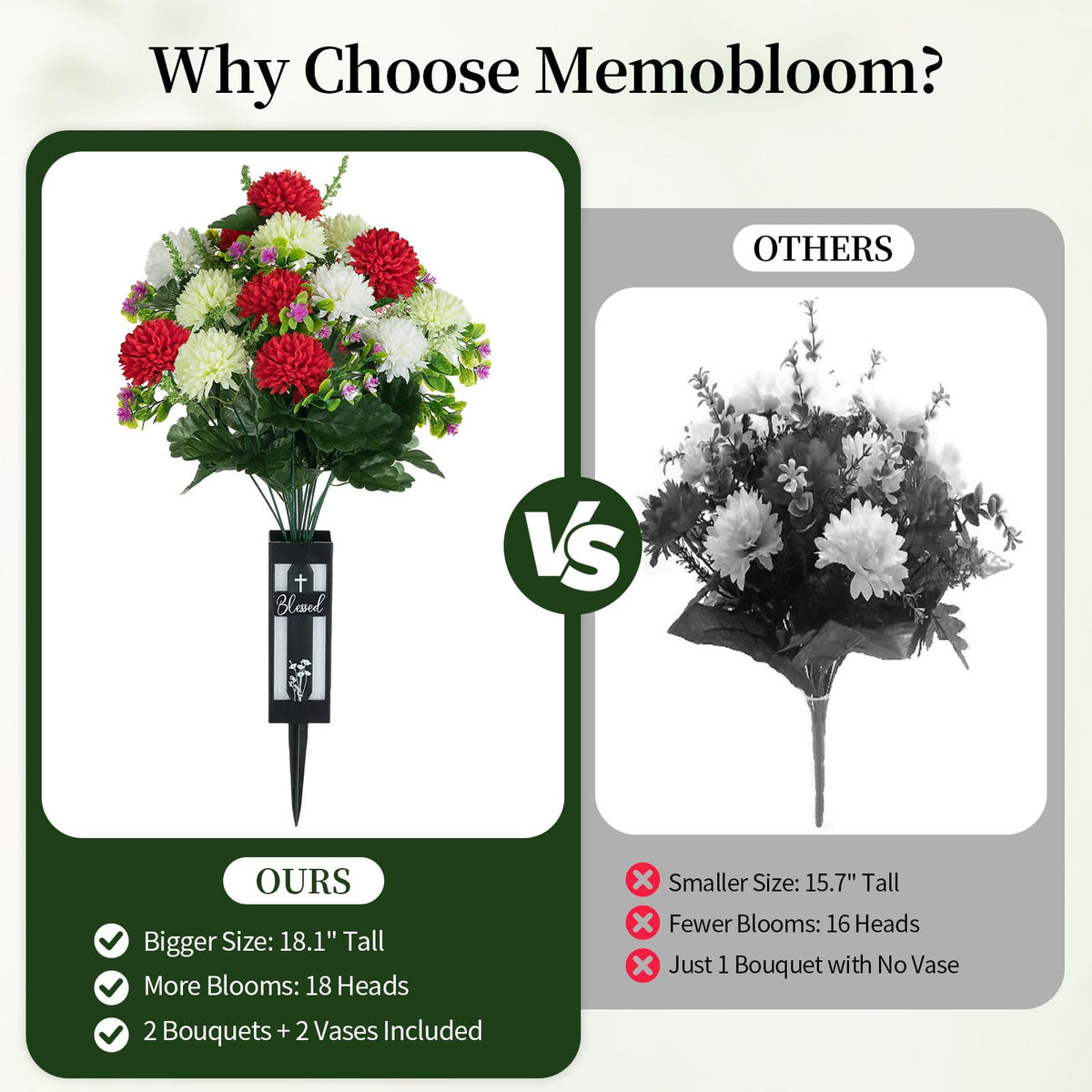 Memobloom weather-resistant materials keep colors vibrant across seasons with minimal care.