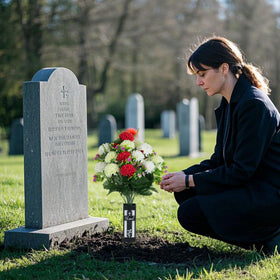 Low-maintenance, weather-ready cemetery decor with lasting appearance.