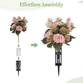 Memobloom durable, weather-resistant vase suited for outdoor gravesites.