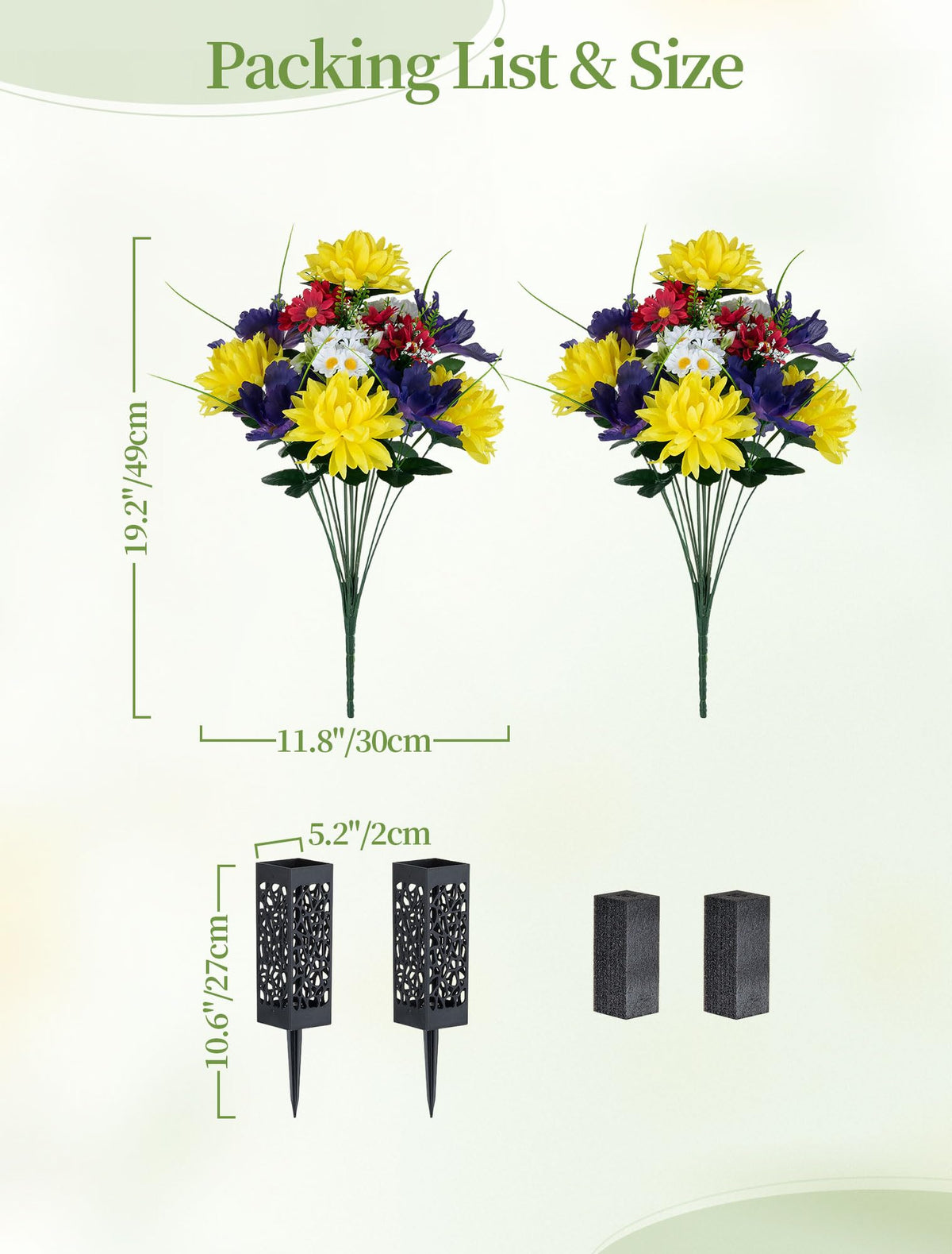Easy-install cemetery bouquet with ground stakes by Memobloom