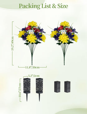 Easy-install cemetery bouquet with ground stakes by Memobloom