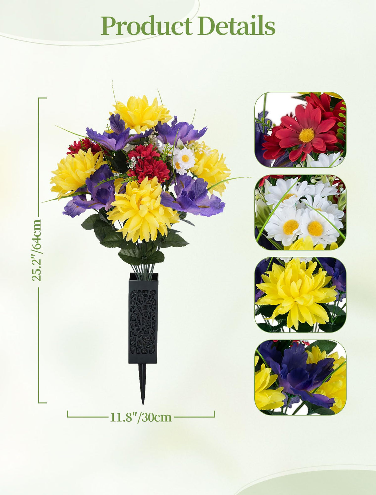 Seasonal memorial flowers by Memobloom suitable for Easter and Memorial Day