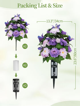 Memobloom silk grave flowers foam-base provides stable support