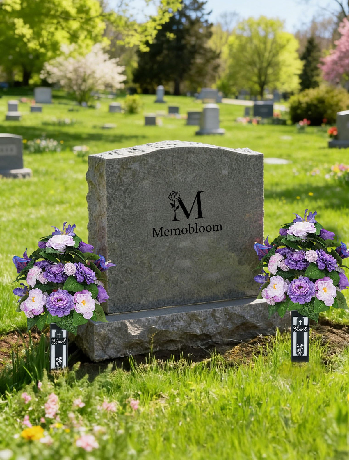 Memobloom silk grave flowers ideal for Memorial Day and year-round tributes