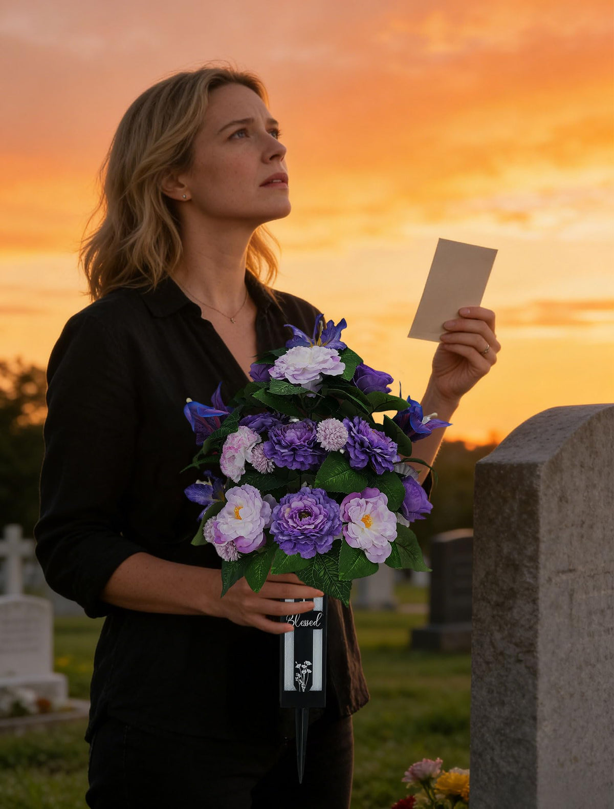 Memobloom silk grave flowers versatile settings for gravesites and home memorials