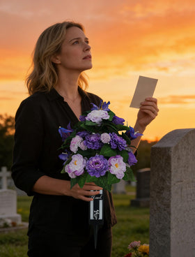 Memobloom silk grave flowers versatile settings for gravesites and home memorials