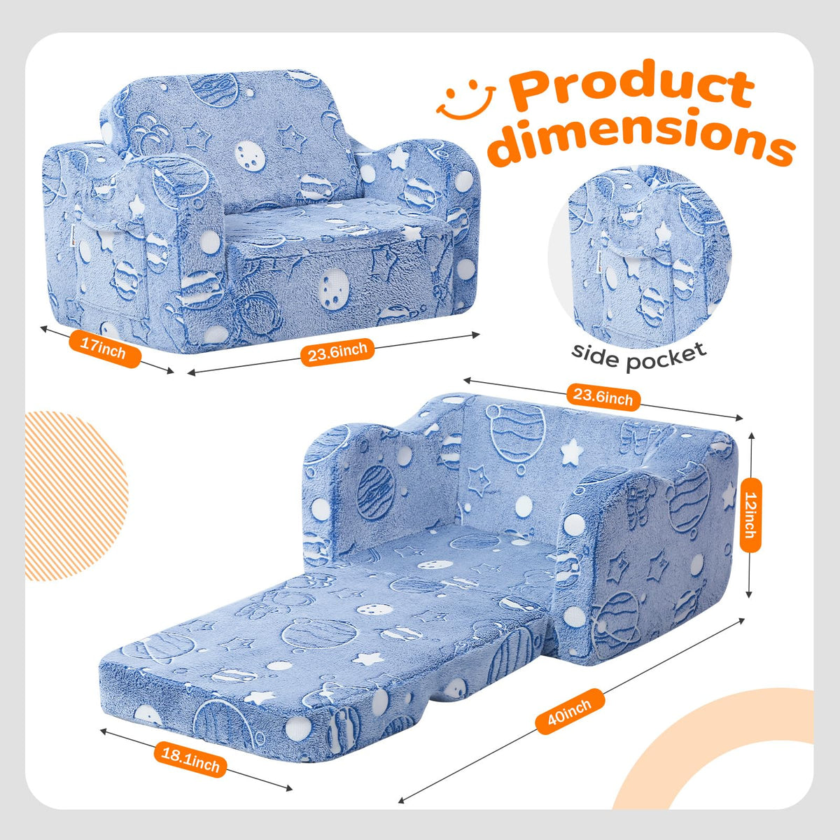 MeMoreCool glow-in-the-dark space design brightens playtime after lights out.