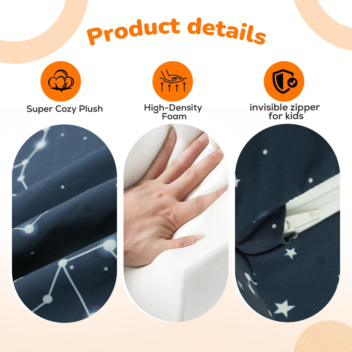 MeMoreCool midnight-galaxy design adds a cozy aesthetic to any play area.