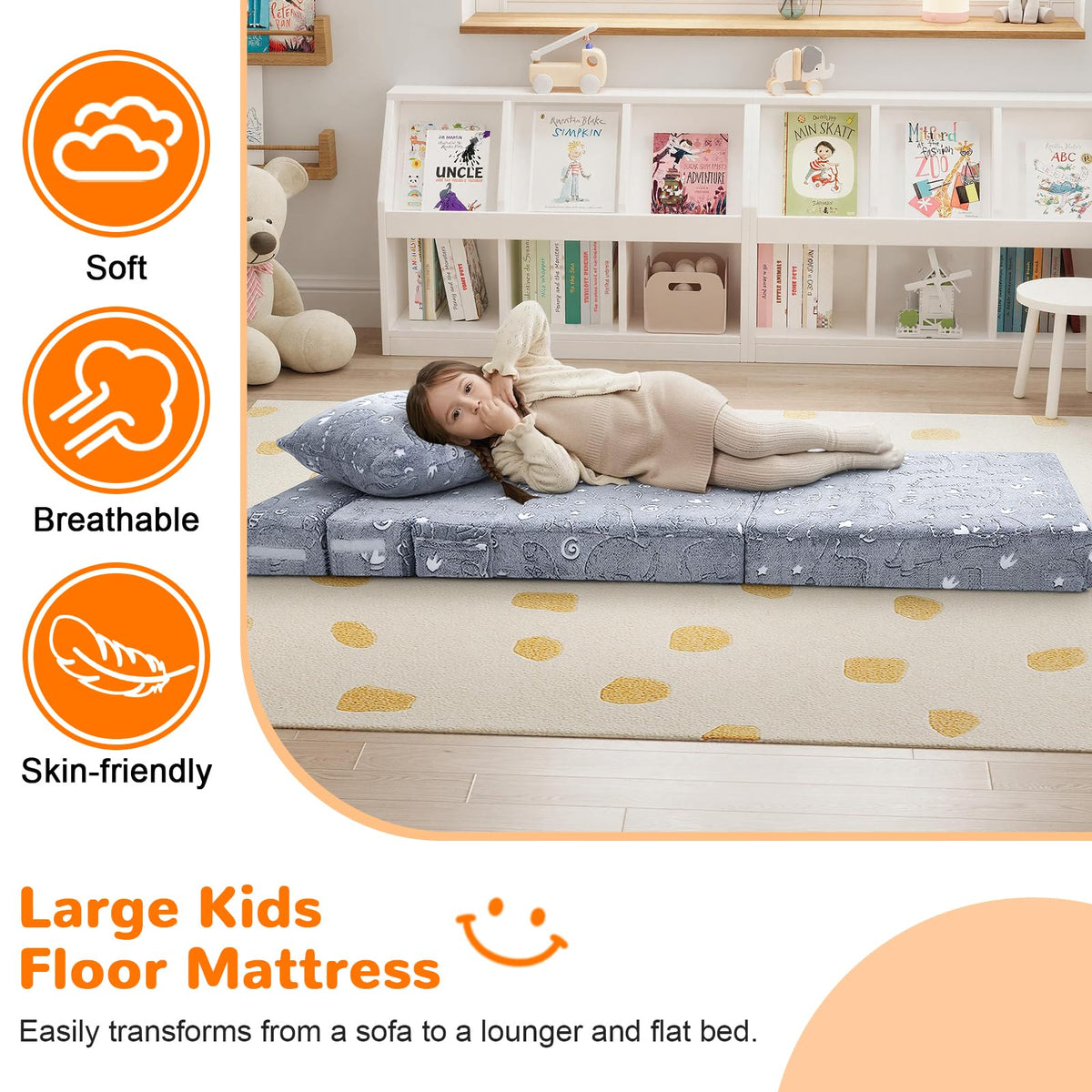MeMoreCool foldable futon chair saves space in small bedrooms.