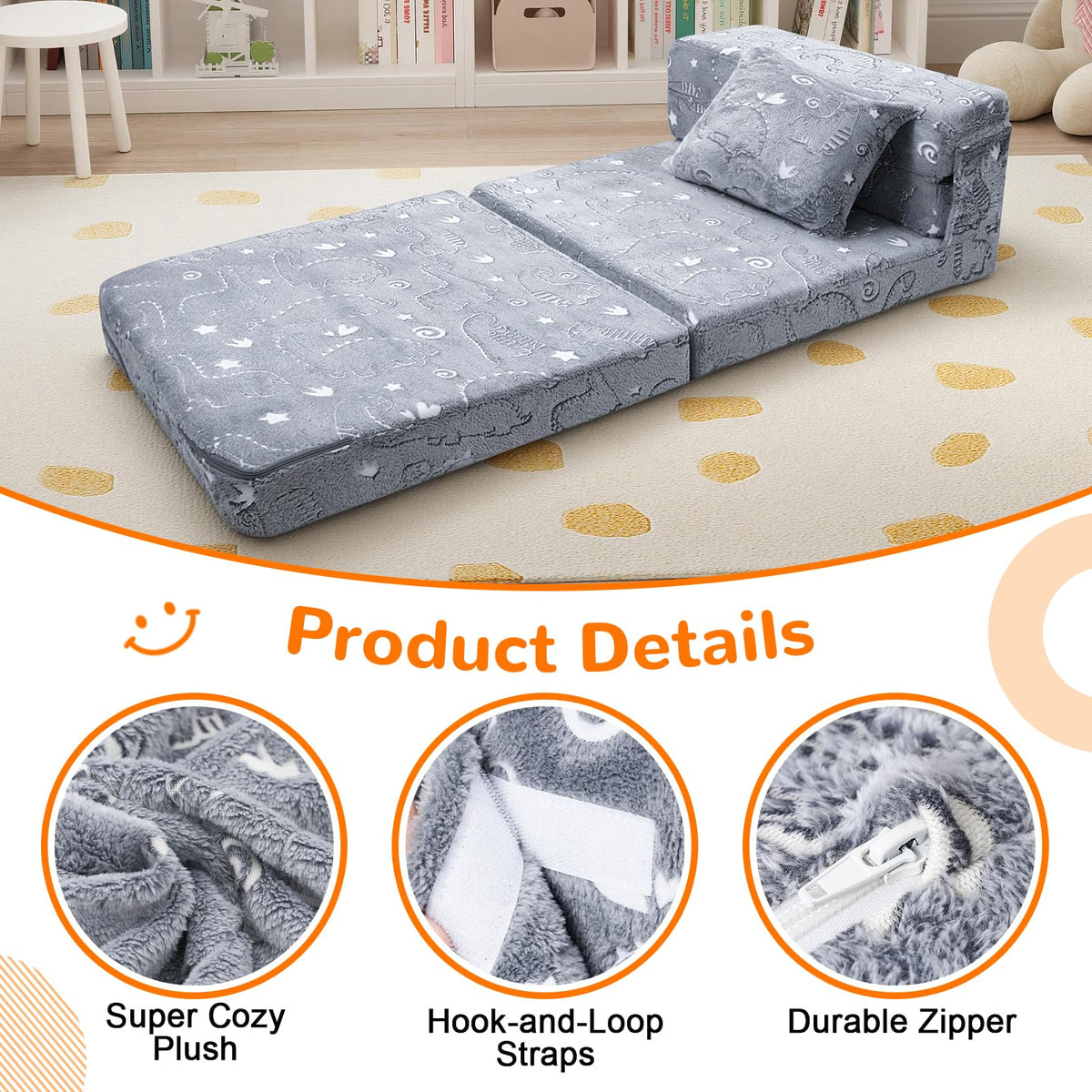 MeMoreCool tri-fold mattress can stand upright for compact storage.