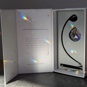 Sunlit Memorialight rainbow display in home setting
