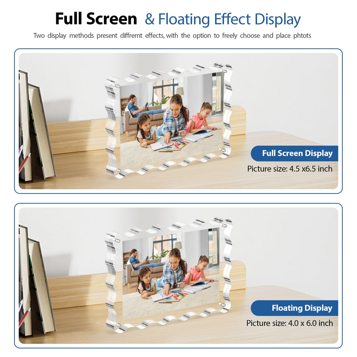 MEMORIO 10mm+10mm thick acrylic for durability and crisp photo clarity