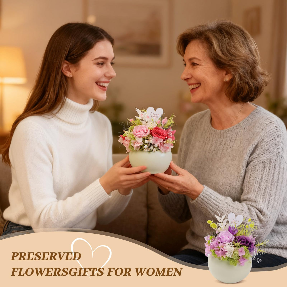 Memorvia pink preserved rose vase – close-up, non-toxic preservation for elegance
