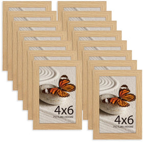 Memory Island 4x6 wood grain frame front view with clear HD Plexiglass for crisp memories