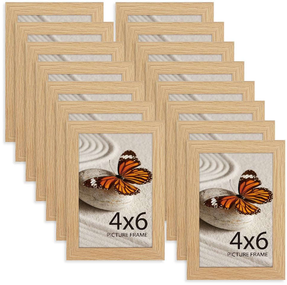 Memory Island 4x6 wood grain frame front view with clear HD Plexiglass for crisp memories